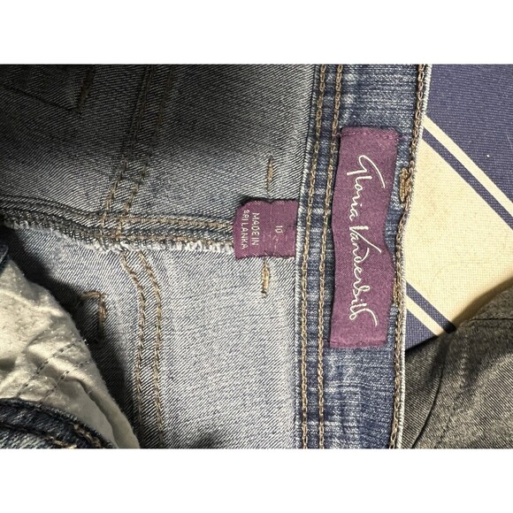 BDE Gloria Vanderbilt Jeans Women’s Size 10 Blue Distressed High-Rise Straight - Picture 7 of 7